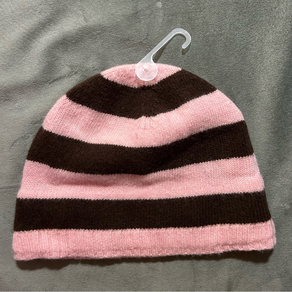 GAP kid pink/brown beanie one size